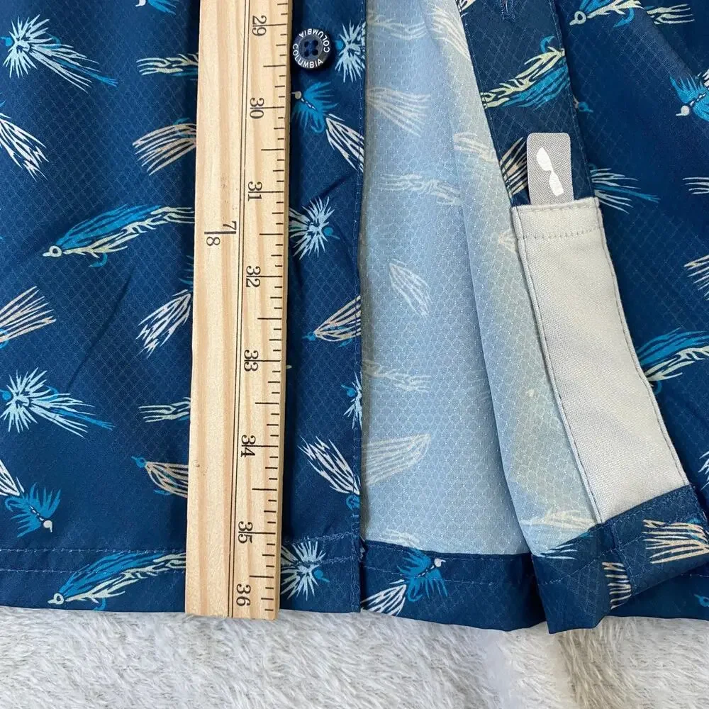 Columbia PFG Mens Fishing Super Slack Tide Camp Shirt 3XT Blue Lure Print NWT - Picture 10 of 12